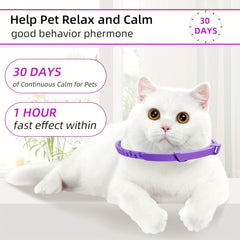 4-Pack Calming Pheromone Collars for Cats & Kittens | Effective Feline Relaxing Aid – Adjustable Comfort Fit for Small, Medium & Large Cats