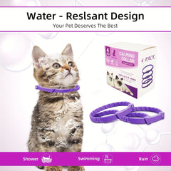 4-Pack Calming Pheromone Collars for Cats & Kittens | Effective Feline Relaxing Aid – Adjustable Comfort Fit for Small, Medium & Large Cats
