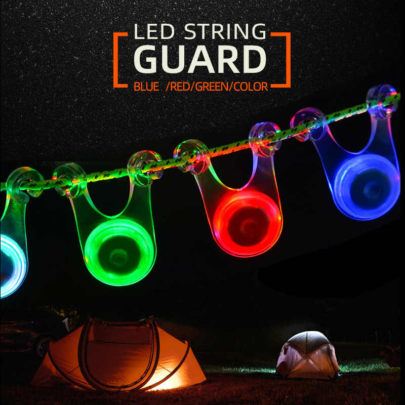 Outdoor camping tent wind rope hanging light anti-trip warning light canopy pull rope warning light LED camping decorative light