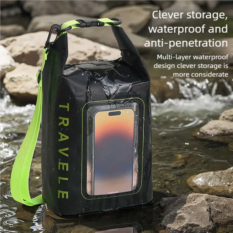 Swimming mobile phone waterproof bag with large capacity, touch screen for taking photos, diagonal diving, water park, snorkeling and drifting waterproof case