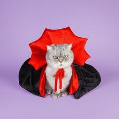 Pet Halloween Vampire Cape | Festive Cosplay Cloak Costume for Cats & Dogs
