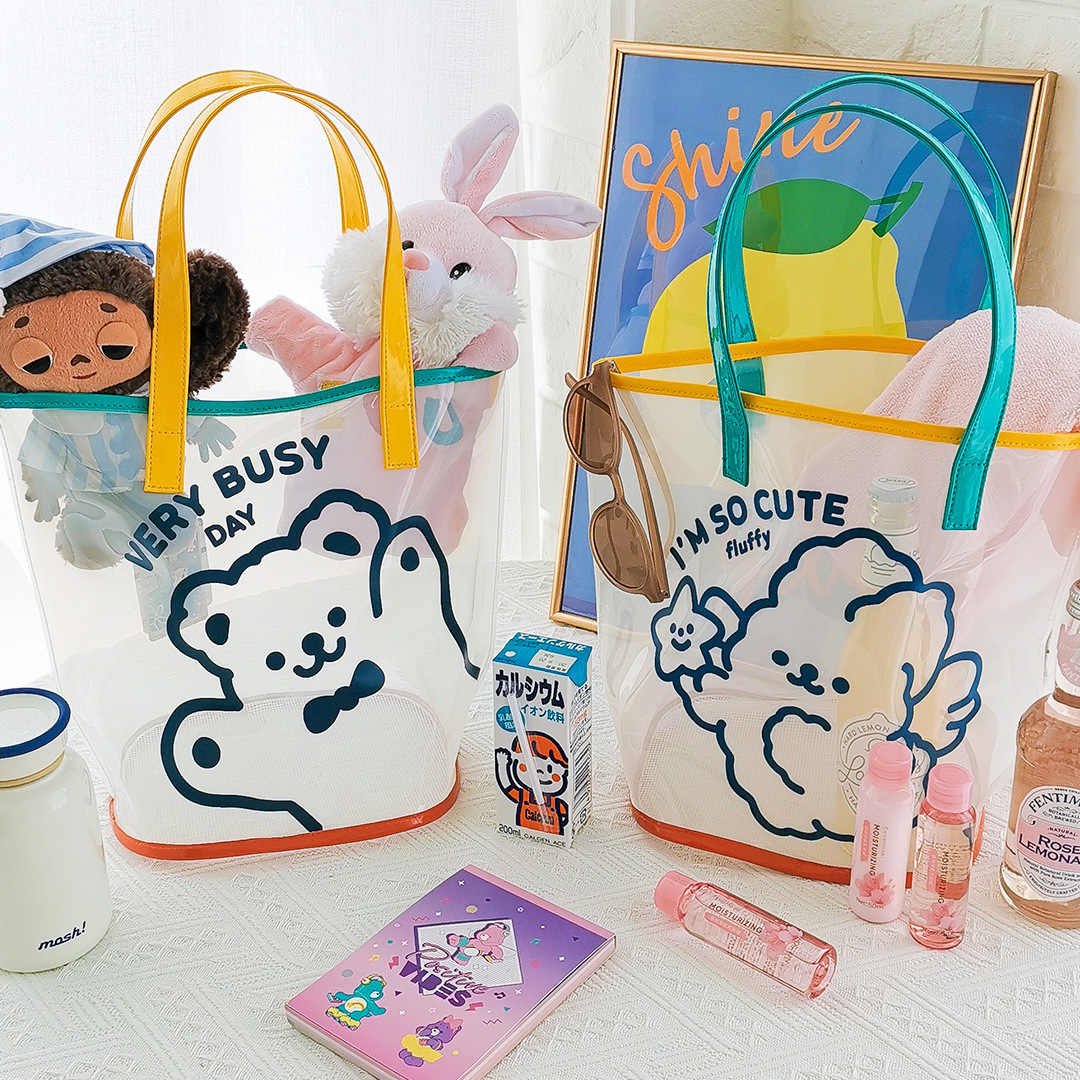 Transparent Waterproof Tote Bag - Unisex Beach Bag, Portable Swimwear Storage Bag, Jelly Tote Bag