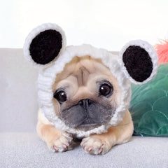 Loopsona Panda Pet Hat - Cozy Winter Knit Hat for Dogs, Halloween, Christmas & New Year