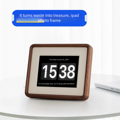 Ipad tablet transformation solid wood electronic photo frame old mini walnut clock frame album stand table photo frame picture frame