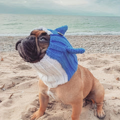 Shark Knit Pet Hat - Cute Shark Style Windproof Hat for Cats & Dogs, Christmas New Year Holiday Costume