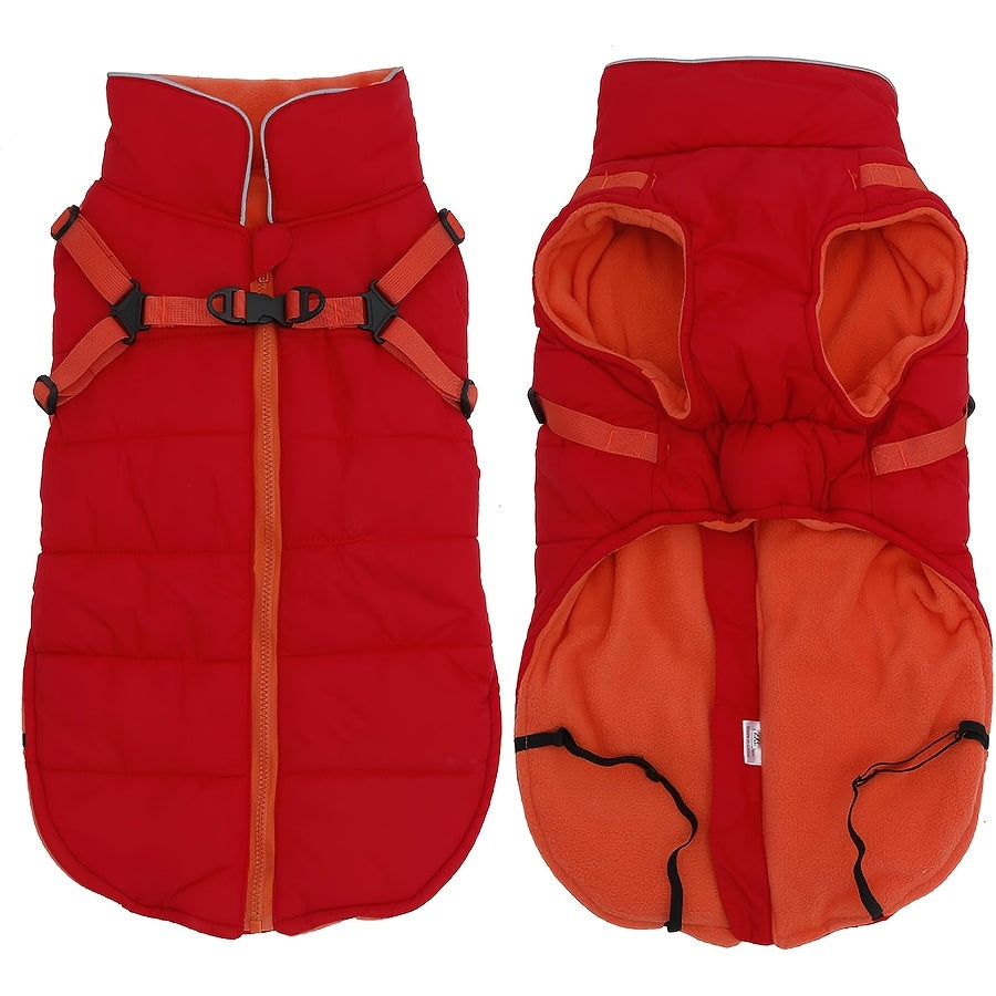 Loopsona Winter Dog Coat with Leash - Waterproof, Windproof Warm Coat for Small to Large Dogs