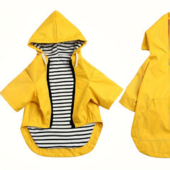 Dog Raincoat with Zipper | Waterproof Adjustable Neck Drawstring Poncho – Ideal for Wet Weather Walks