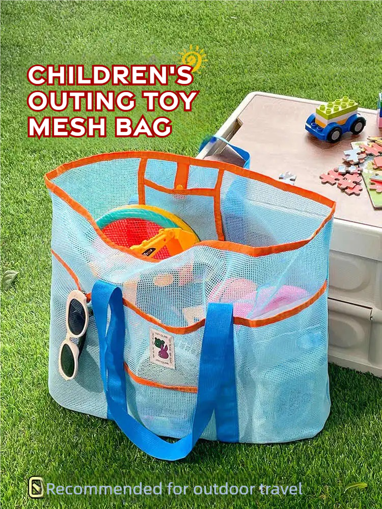 Children's toy storage bag portable hand-held mommy bag net pocket swimming bag large travel seaside equipment beach bag