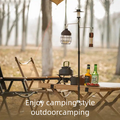 Portable Camping Light Stand with Double Hooks - Adjustable Height