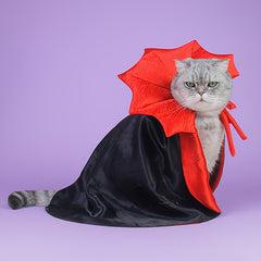 Pet Halloween Vampire Cape | Festive Cosplay Cloak Costume for Cats & Dogs