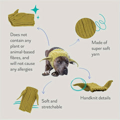 Green Goblin Pet Hat - Windproof Knit Earmuffs for Dogs, Halloween & Christmas All-Season Costume