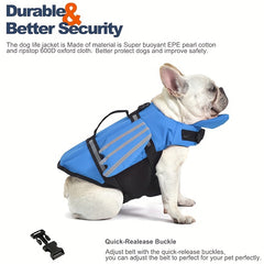 Wings Adjustable Dog Life Jacket | Buoyancy Swim Vest with Chin Float, Reflective Strips & Quick-Release Buckles – For Small to Large Dogs