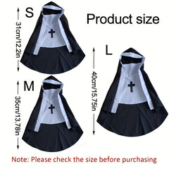 Loopsona Nun Costume Pet Outfit - Funny Party Accessory for Cats & Small Dogs