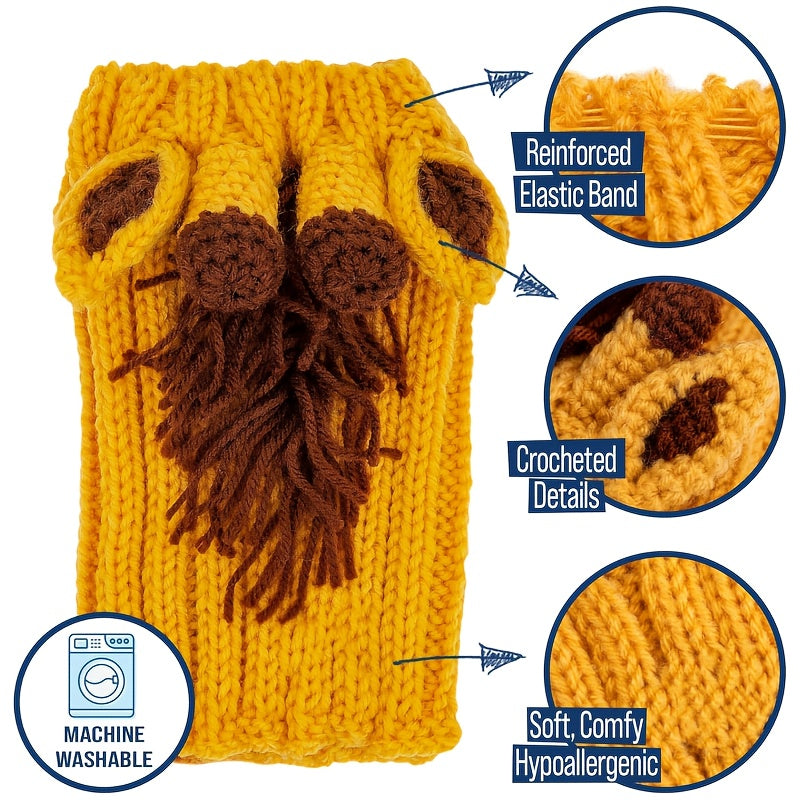 Loopsona Giraffe Pet Ear Warmer - Cozy Knit Hat for Cats & Dogs, Spring, New Year & Easter Gift