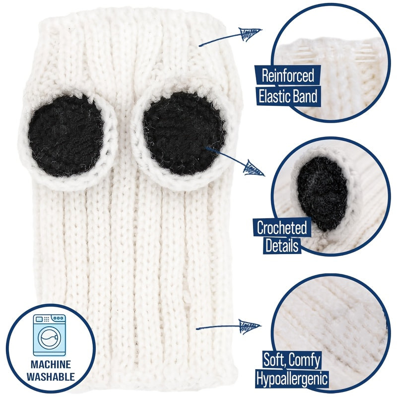 Loopsona Panda Pet Hat - Cozy Winter Knit Hat for Dogs, Halloween, Christmas & New Year