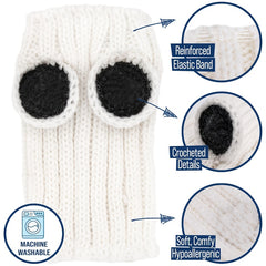 Loopsona Panda Pet Hat - Cozy Winter Knit Hat for Dogs, Halloween, Christmas & New Year