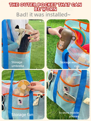 Children's toy storage bag portable hand-held mommy bag net pocket swimming bag large travel seaside equipment beach bag