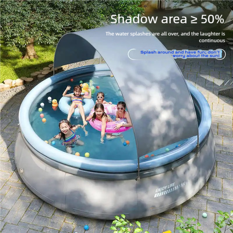 [No installation required, sunshade, family inflatable swimming pool] Thickened, wear-resistant, large-capacity outdoor portable swimming pool | Summer family water park