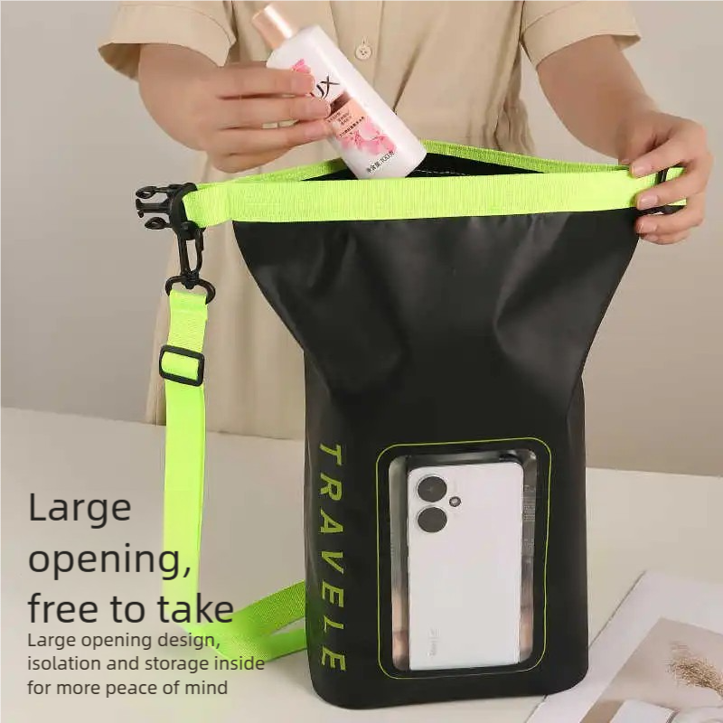 Swimming mobile phone waterproof bag with large capacity, touch screen for taking photos, diagonal diving, water park, snorkeling and drifting waterproof case