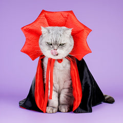 Pet Halloween Vampire Cape | Festive Cosplay Cloak Costume for Cats & Dogs