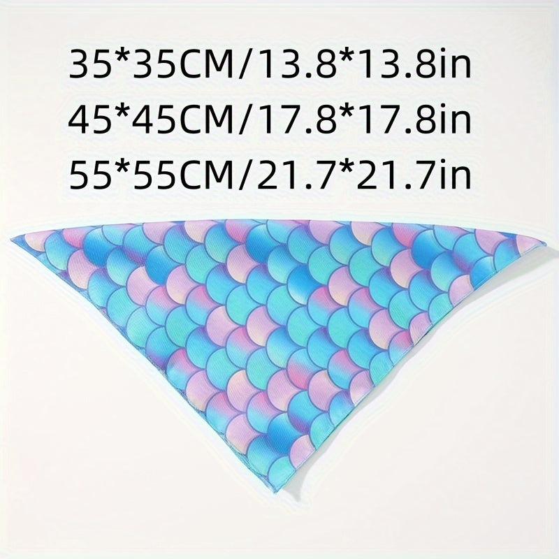 2-piece pet summer mermaid shape decorative scarf + headband two-piece set fantasy mermaid pearl decoration pet clothing accessories props