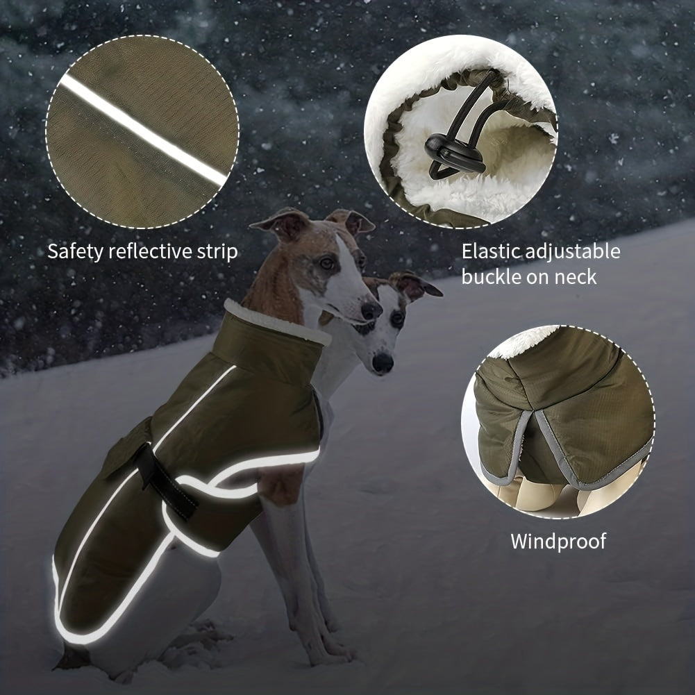 New Autumn Winter Windproof Fleece High-Collar Dog Jacket | Stylish Warm Outerwear for Small & Medium Dogs