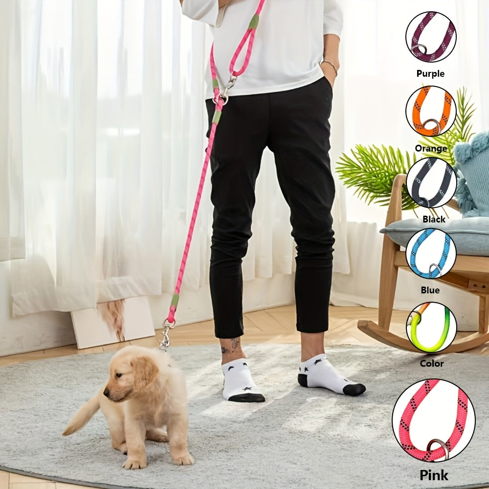 Adjustable Hands-Free Dog Leash | Reflective Elastic Cord for Hiking, Walking & Running – Durable Polyester in Orange, Pink, Black, Blue, Purple