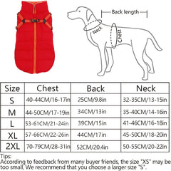 Loopsona Winter Dog Coat with Leash - Waterproof, Windproof Warm Coat for Small to Large Dogs