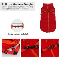 Loopsona Winter Dog Coat with Leash - Waterproof, Windproof Warm Coat for Small to Large Dogs