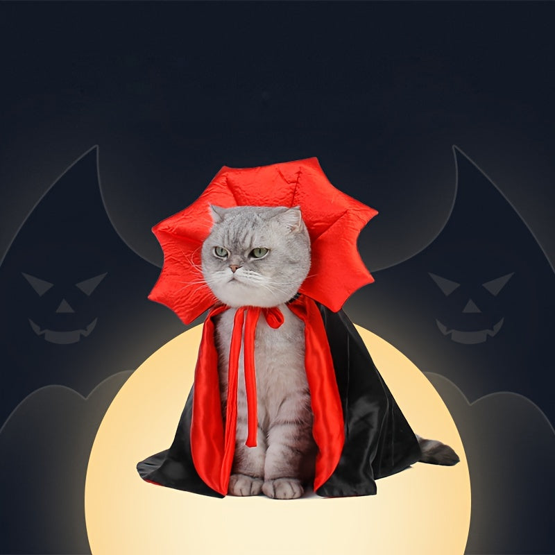 Pet Halloween Vampire Cape | Festive Cosplay Cloak Costume for Cats & Dogs
