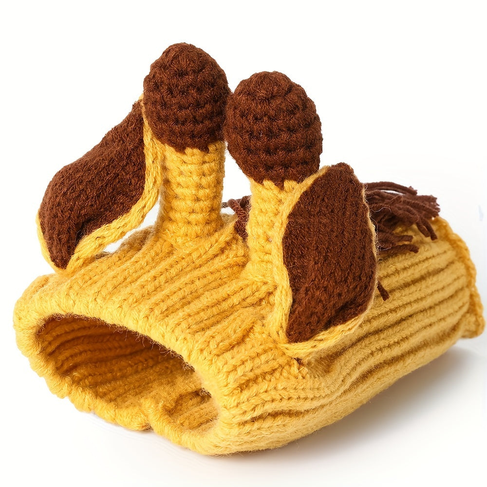 Loopsona Giraffe Pet Ear Warmer - Cozy Knit Hat for Cats & Dogs, Spring, New Year & Easter Gift