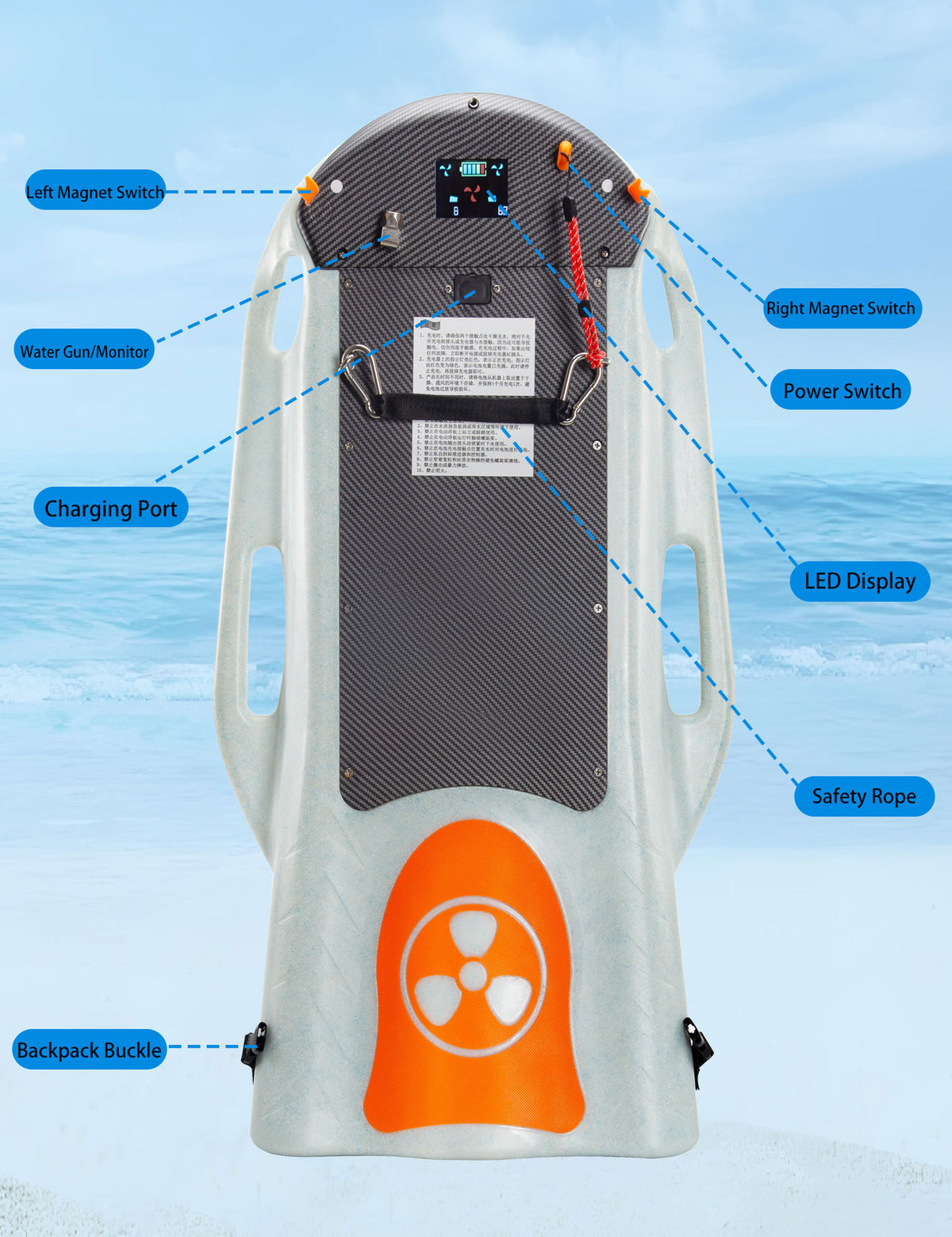 Adult electric surfboard power float swimming training booster board water play device