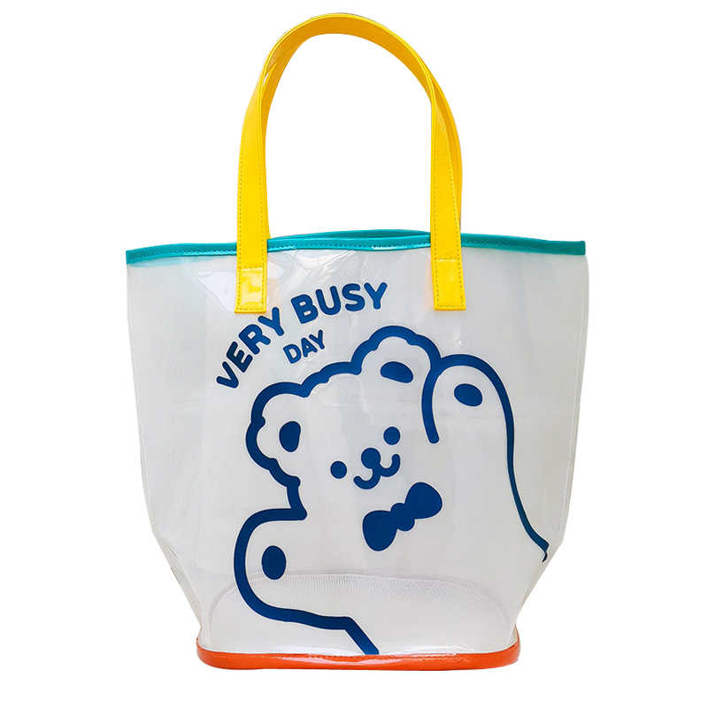 Transparent Waterproof Tote Bag - Unisex Beach Bag, Portable Swimwear Storage Bag, Jelly Tote Bag