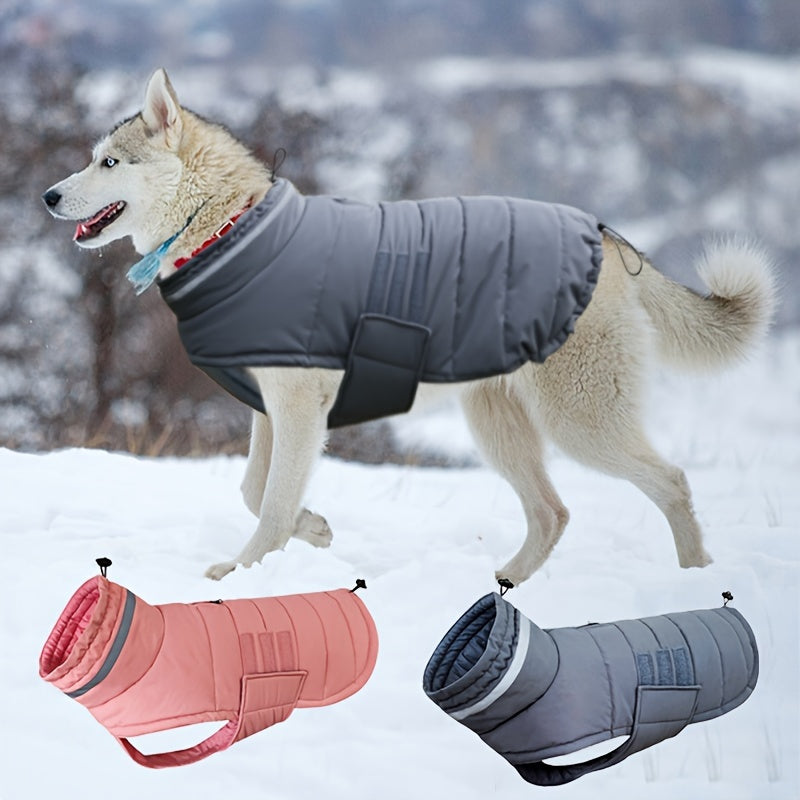 Winter Windproof Dog Jacket | High-Collar Snowproof Coat for Cold Weather – Warm Fleece Vest for Small, Medium & Large Dogs