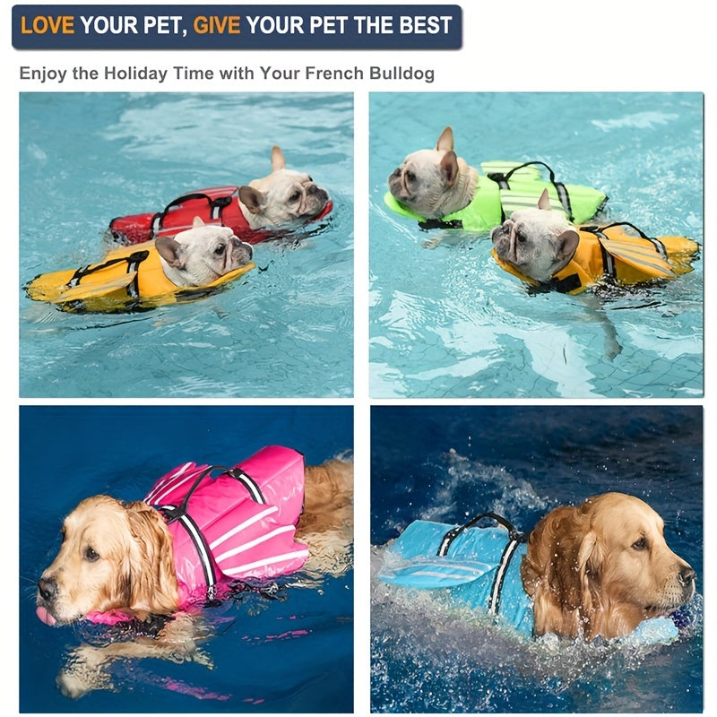 Wings Adjustable Dog Life Jacket | Buoyancy Swim Vest with Chin Float, Reflective Strips & Quick-Release Buckles – For Small to Large Dogs
