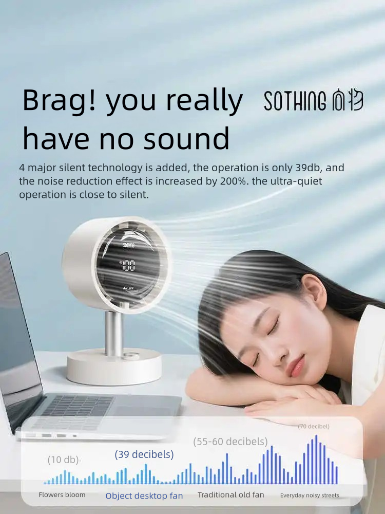 2025 Quiet Desktop Fan with Air Purifier