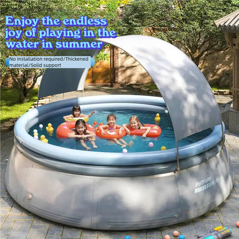 [No installation required, sunshade, family inflatable swimming pool] Thickened, wear-resistant, large-capacity outdoor portable swimming pool | Summer family water park