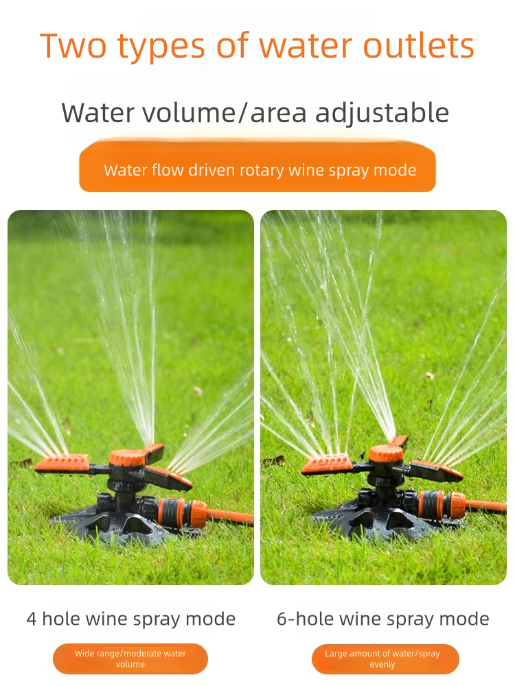360° Rotating Lawn Sprinkler with Water Flow