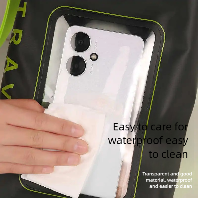 Swimming mobile phone waterproof bag with large capacity, touch screen for taking photos, diagonal diving, water park, snorkeling and drifting waterproof case