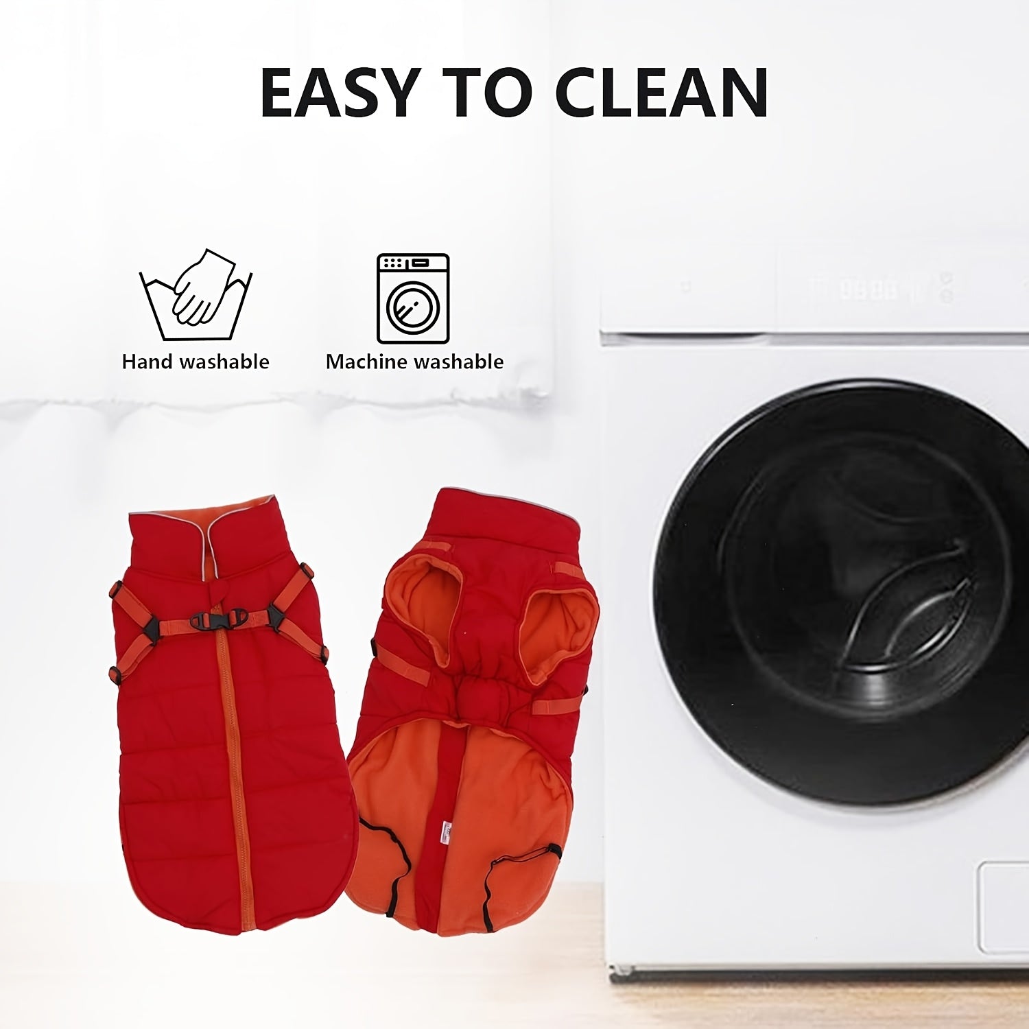 Loopsona Winter Dog Coat with Leash - Waterproof, Windproof Warm Coat for Small to Large Dogs