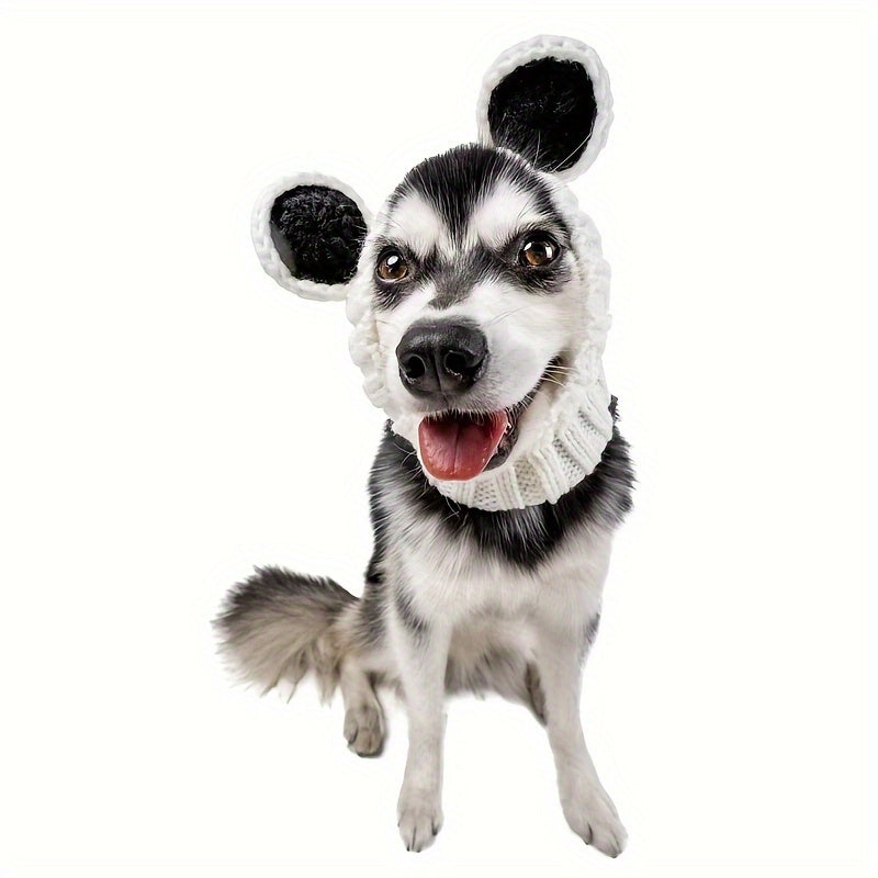 Loopsona Panda Pet Hat - Cozy Winter Knit Hat for Dogs, Halloween, Christmas & New Year