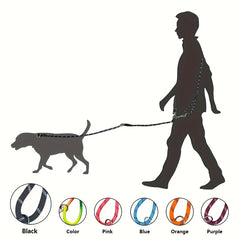 Adjustable Hands-Free Dog Leash | Reflective Elastic Cord for Hiking, Walking & Running – Durable Polyester in Orange, Pink, Black, Blue, Purple