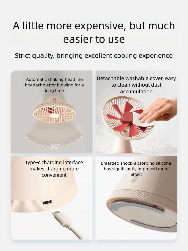 Automatic Oscillating Quiet Desktop Fan