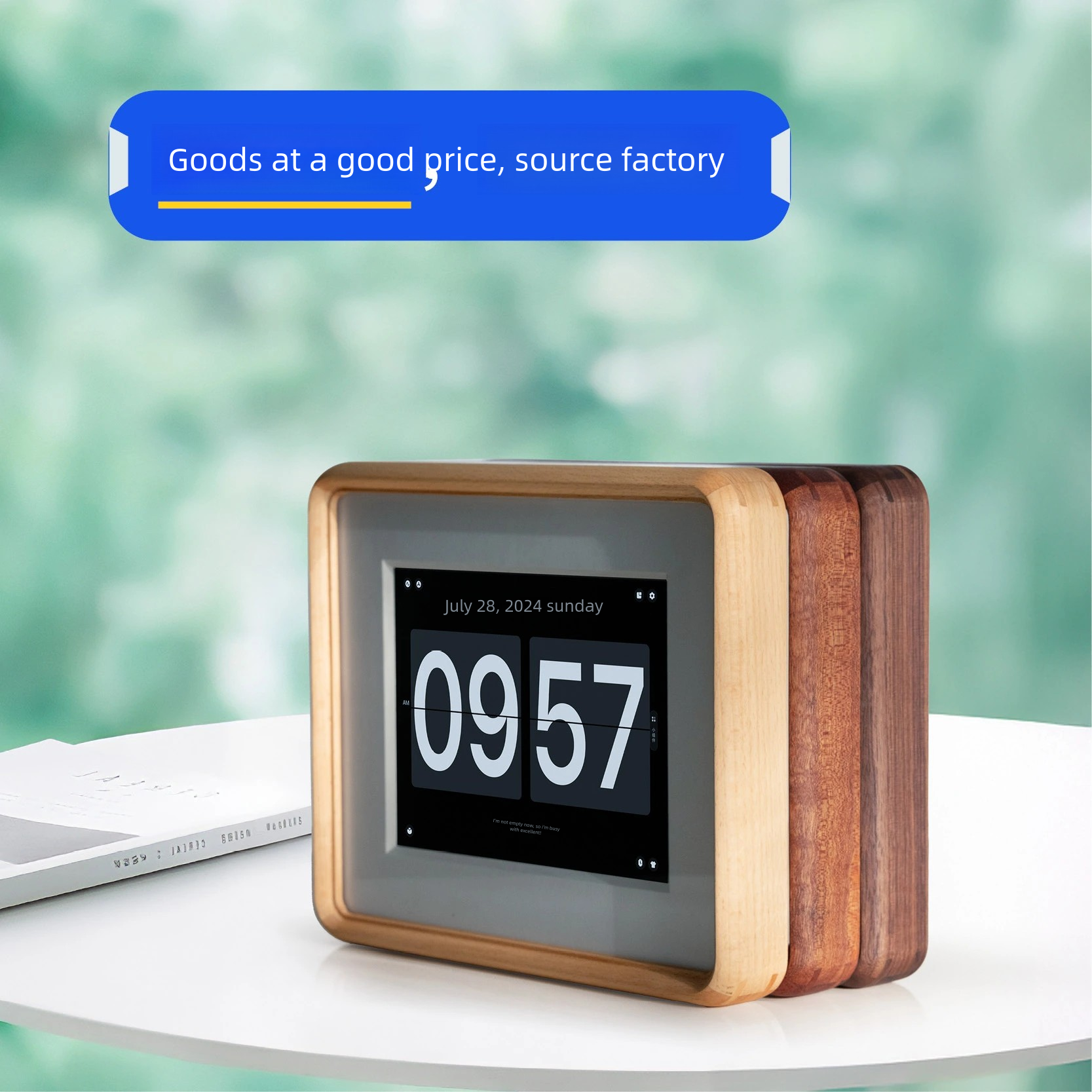 Ipad tablet transformation solid wood electronic photo frame old mini walnut clock frame album stand table photo frame picture frame