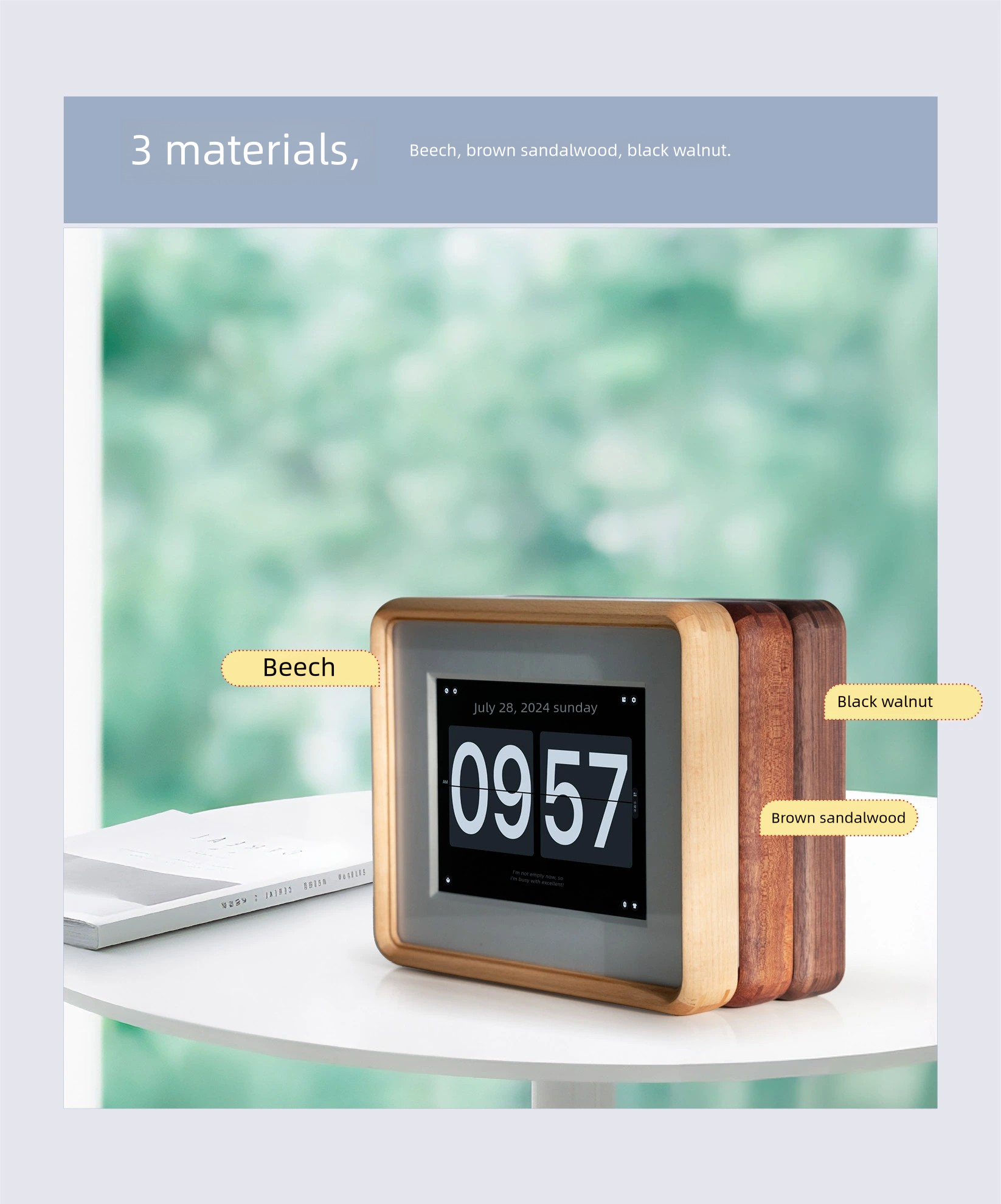 Ipad tablet transformation solid wood electronic photo frame old mini walnut clock frame album stand table photo frame picture frame