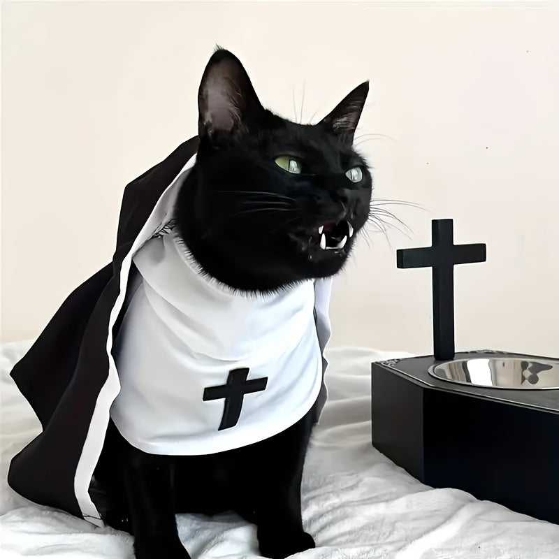 Loopsona Nun Costume Pet Outfit - Funny Party Accessory for Cats & Small Dogs