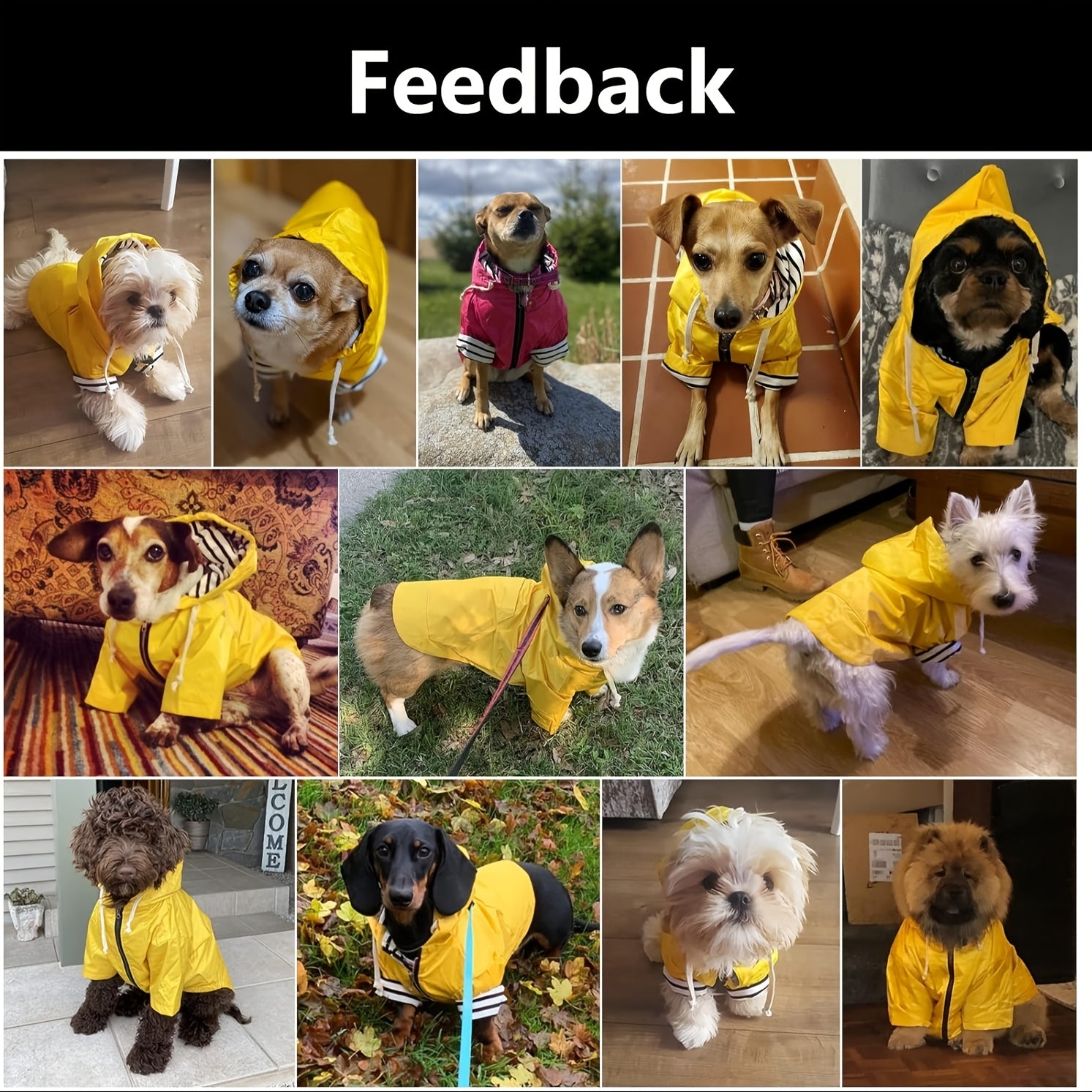 Stylish Premium Blue Dog Raincoat | Waterproof Zipper Jacket with Reflective Buttons, Adjustable Drawstring & Pocket – Striped Pattern for Small to Large Breeds