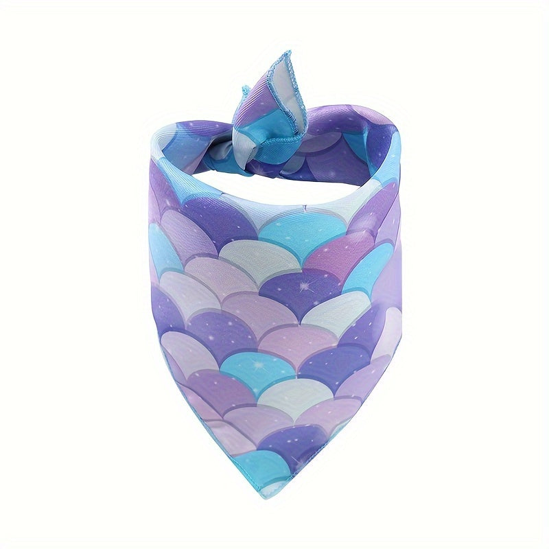 2-piece pet summer mermaid shape decorative scarf + headband two-piece set fantasy mermaid pearl decoration pet clothing accessories props