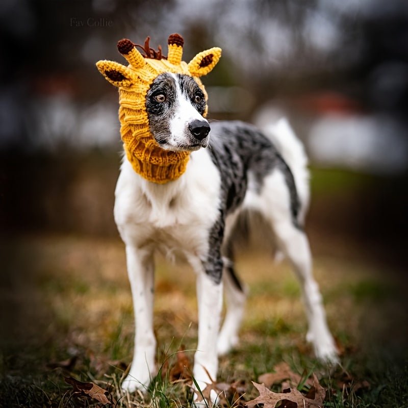 Loopsona Giraffe Pet Ear Warmer - Cozy Knit Hat for Cats & Dogs, Spring, New Year & Easter Gift