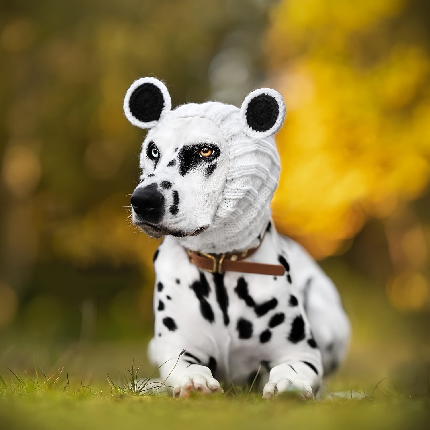 Loopsona Panda Pet Hat - Cozy Winter Knit Hat for Dogs, Halloween, Christmas & New Year